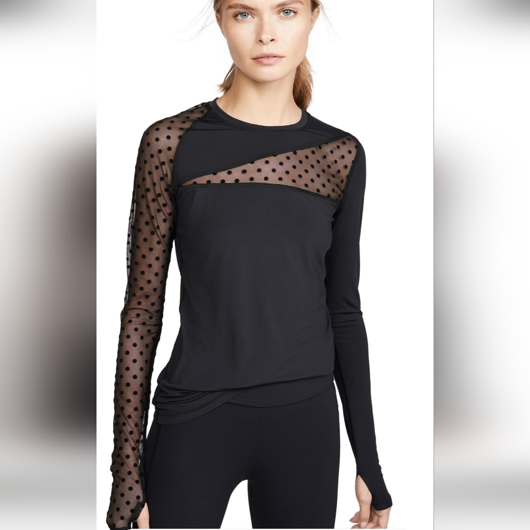 Alala Gwen Long Sleeve Tee In Tulle Dot
